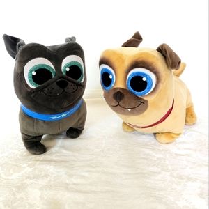 Disney Stuffed Animal Pug Set - Black and Tan